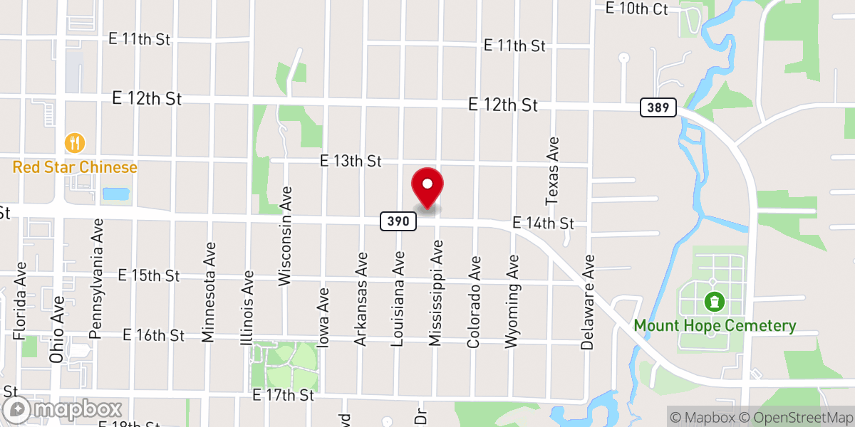 Map showing location of Allen Chapel AME Church