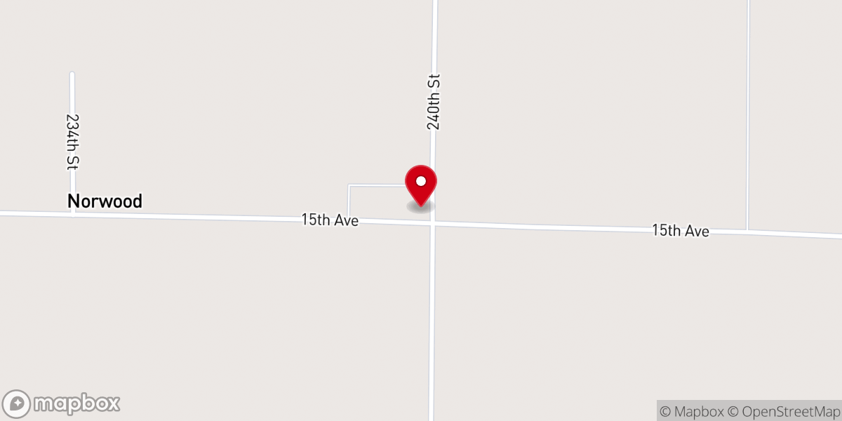 Map showing location of Norwood Presbyterian Church