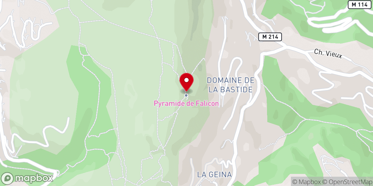 Map showing location of Pyramide de Falicon