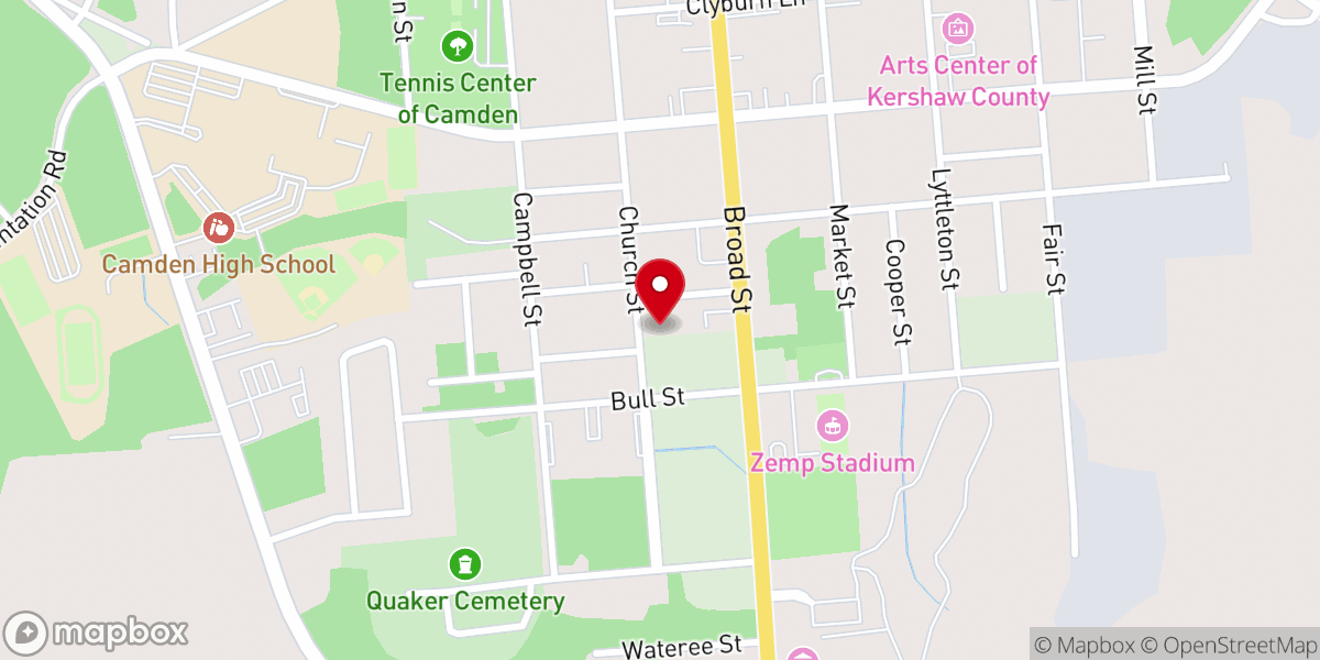 Map showing location of St. Luke Baptist Church