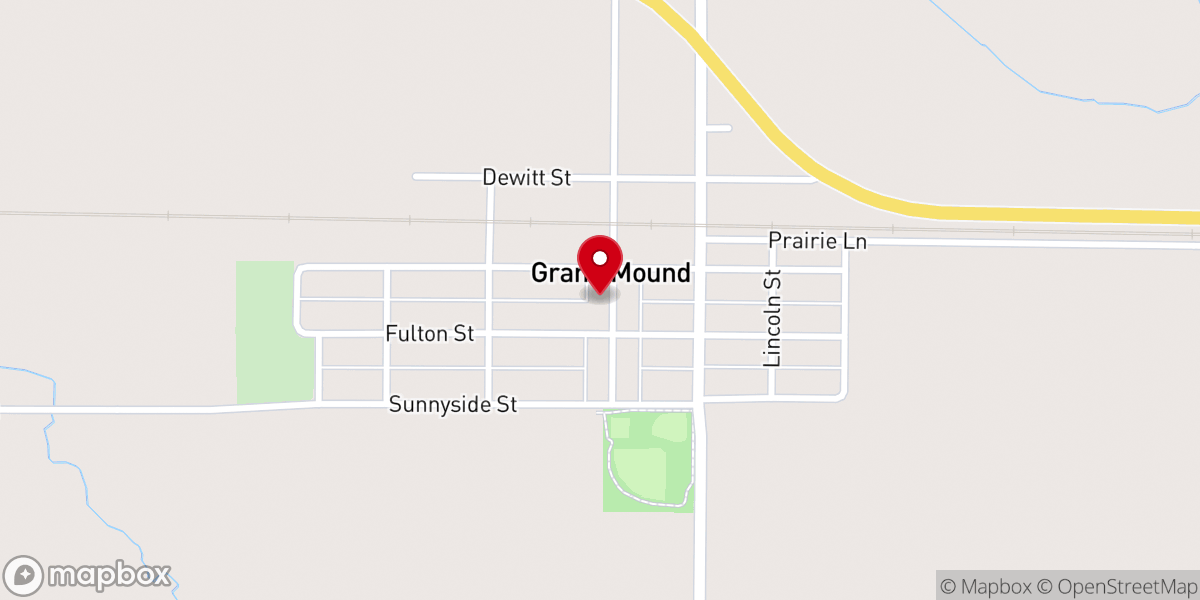 Map showing location of Grand Mound Community Center