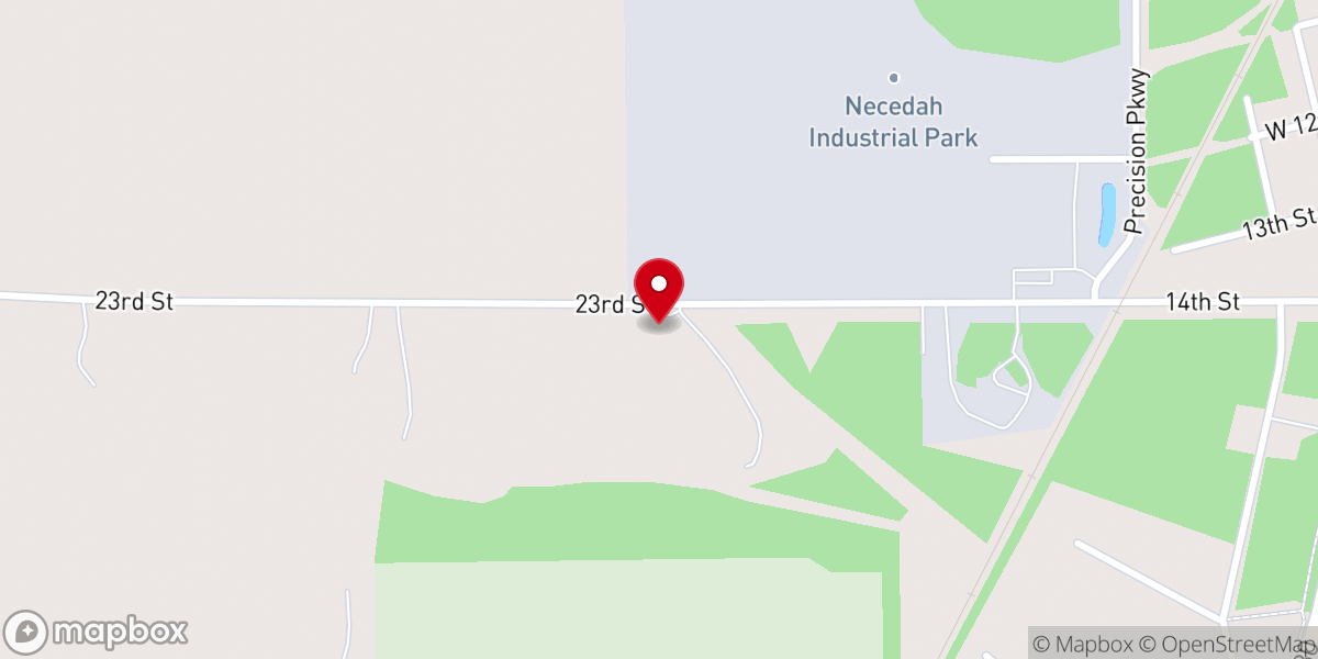 Map showing location of First Baptist Church of Necedah