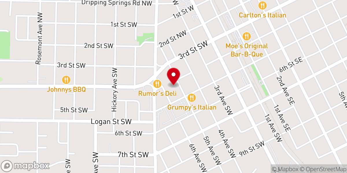 Map showing location of Church of Christ Fourth Street