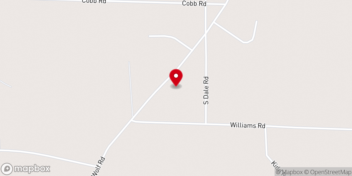 Map showing location of New Salem Baptist Church