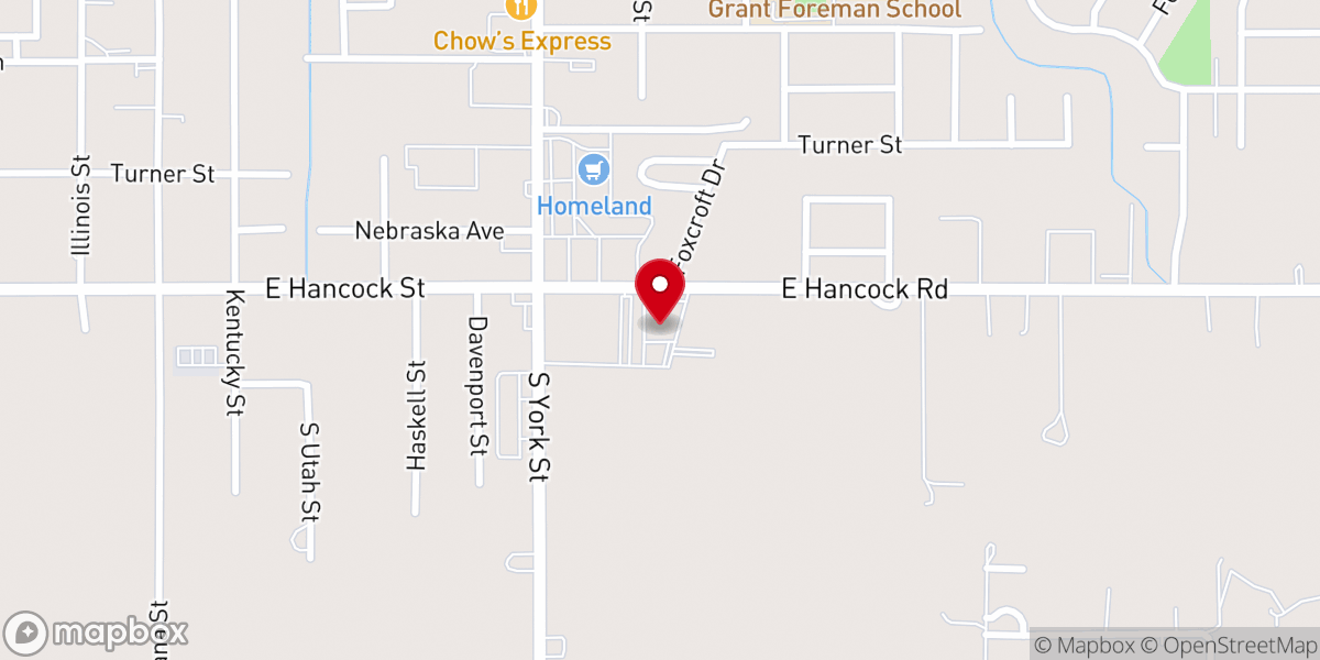 Map showing location of Southeast Baptist Church