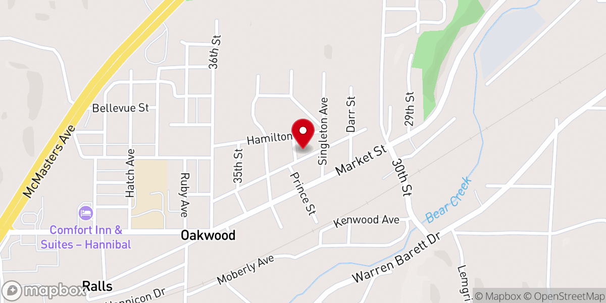 Map showing location of Prince Avenue Baptist Church