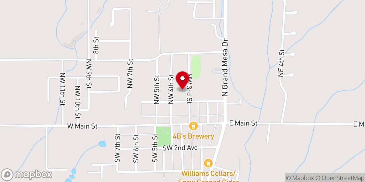 Map showing location of Cedaredge Community United Methodist Church