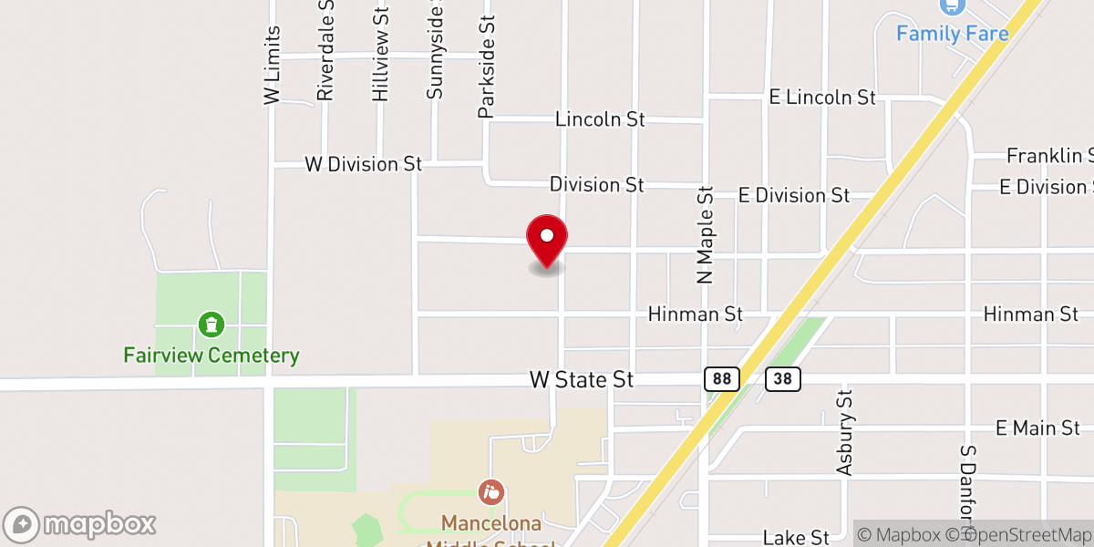 Map showing location of Saint Anthony Catholic Church