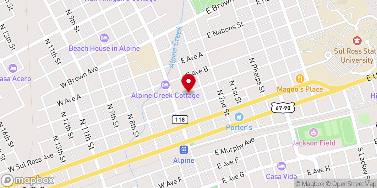 Map showing location of Alpine Seventh Day Adventist Church