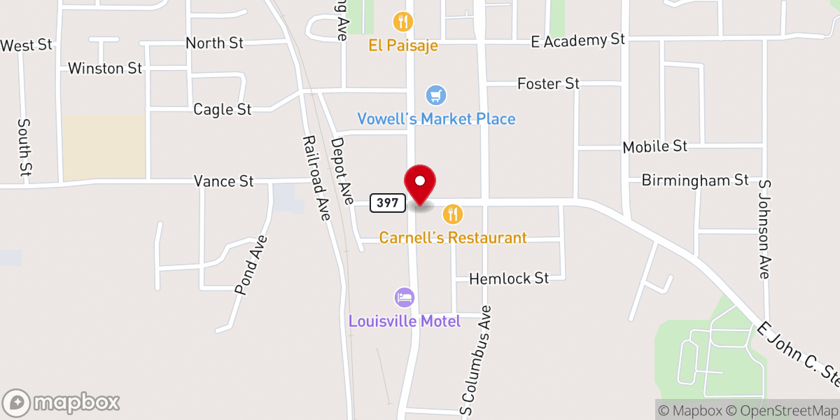 Map showing location of Eubanks Wrecker
