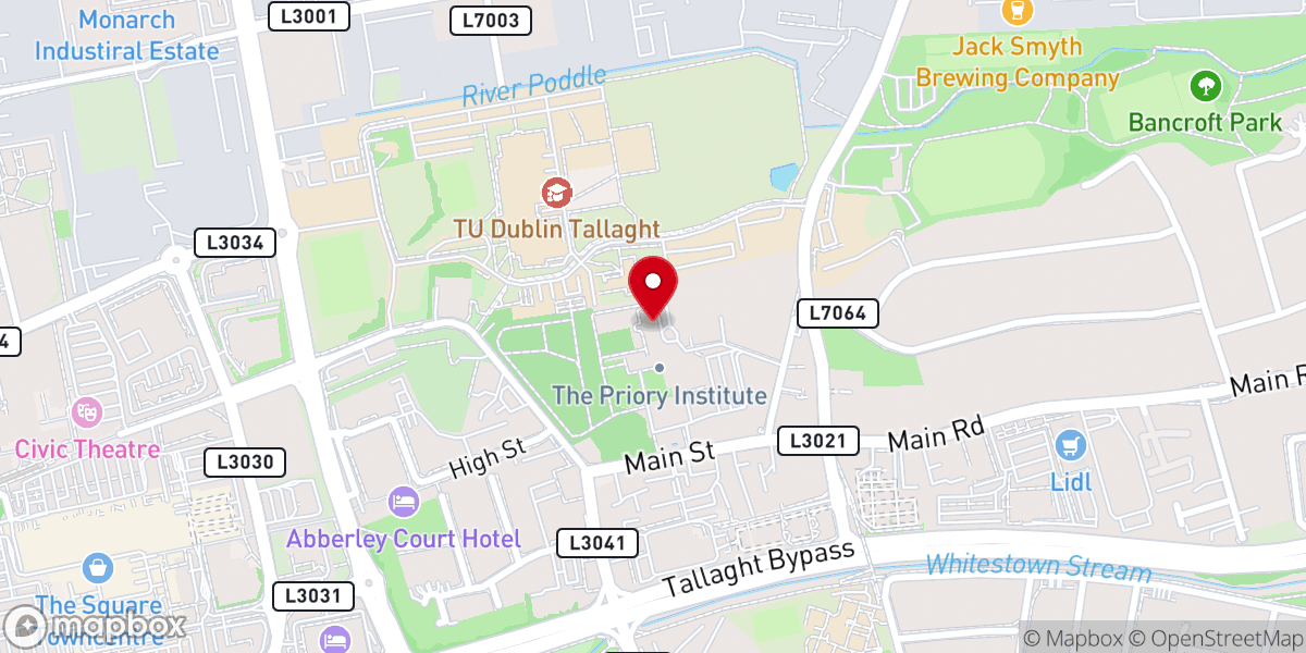 Map showing location of Dominican Priory