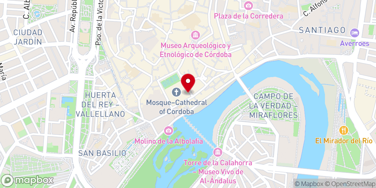 Map showing location of Parroquia del Sagrario