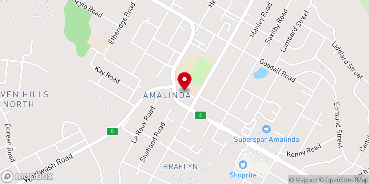 Map showing location of Amalinda Anglican Church