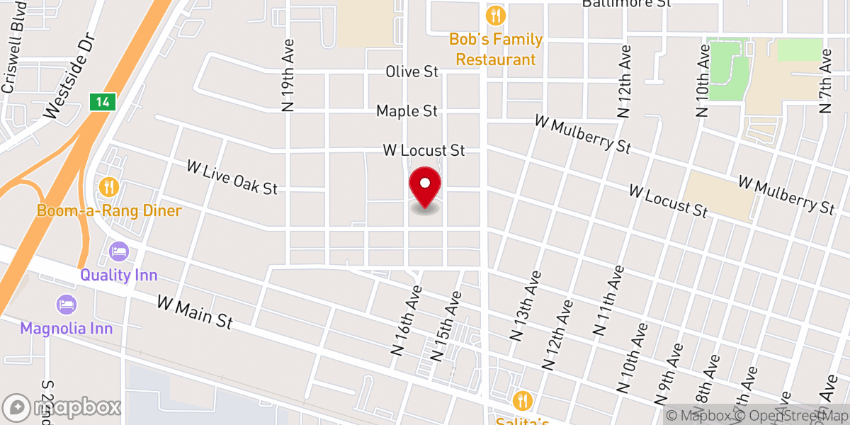 Map showing location of First Presbyterian Church