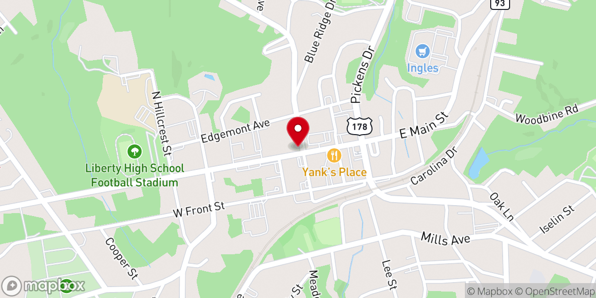 Map showing location of Taylors First Baptist Church