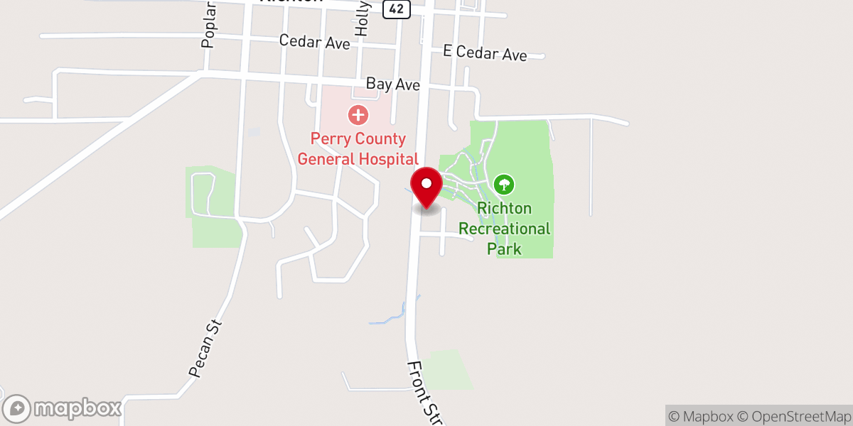 Map showing location of New Hope Baptist Church