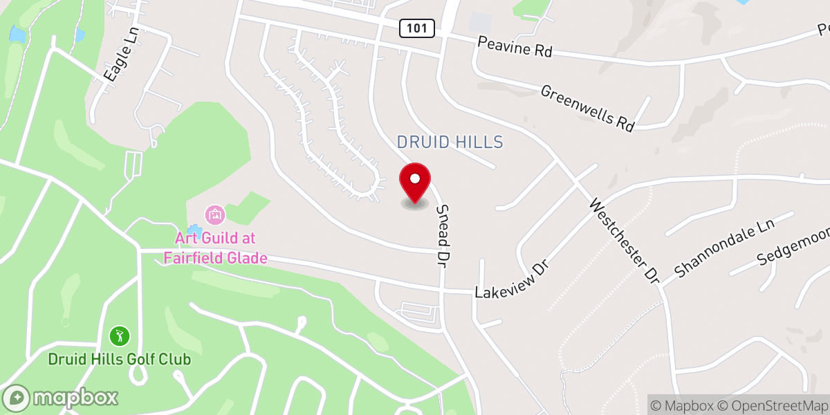 Map showing location of Fairfield Glade Community Church