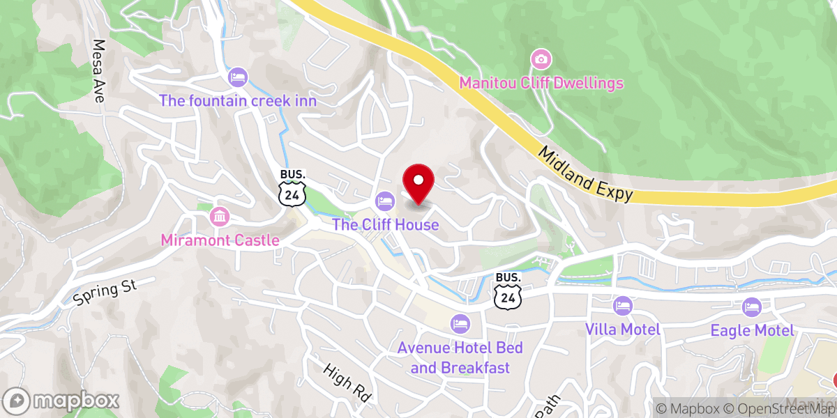 Map showing location of Community in Manitou Springs