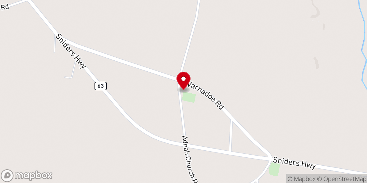 Map showing location of Adnah Church