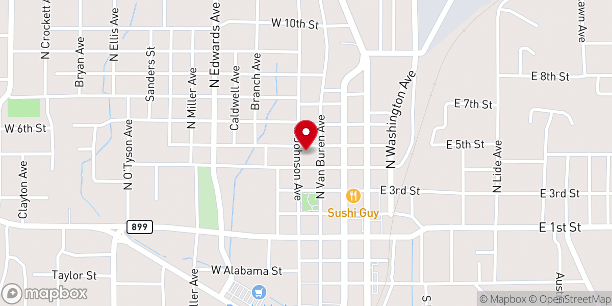 Map showing location of Calvary Bible Church