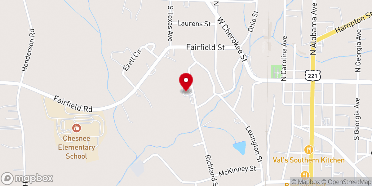 Map showing location of Gethsemane Baptist Church