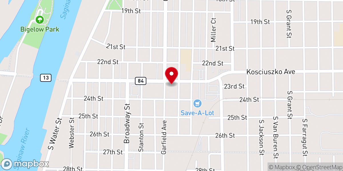Map showing location of Free Methodist Church