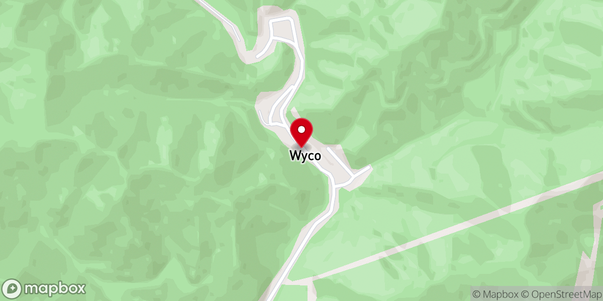 Map showing location of Wyco Church