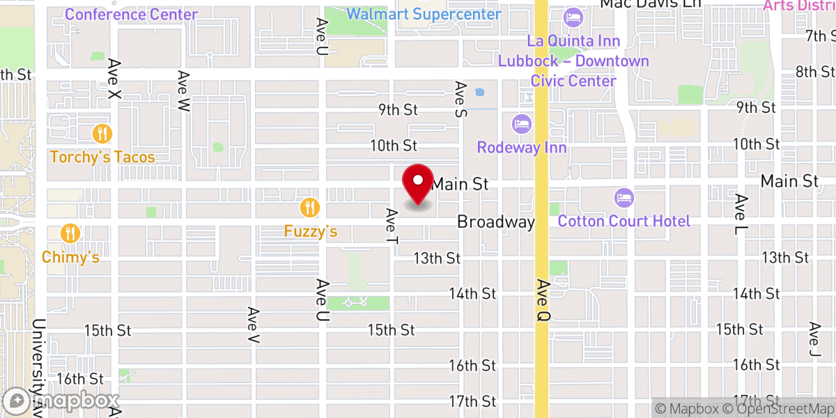 Map showing location of Broadway Church of Christ
