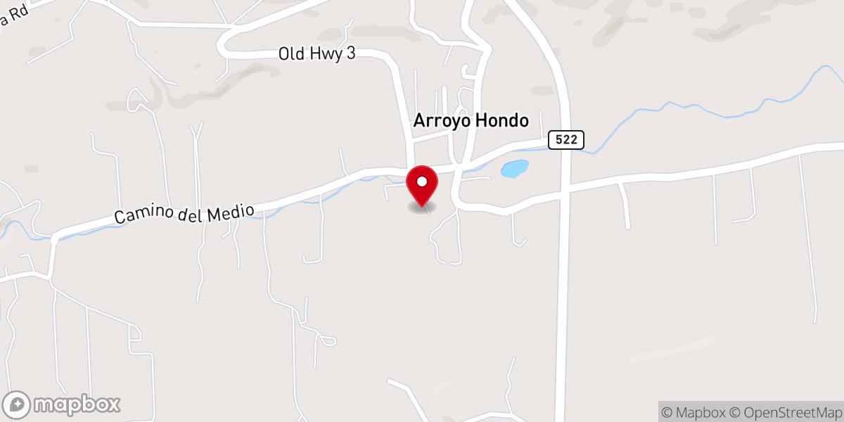 Map showing location of Arroyo Hondo Community Center