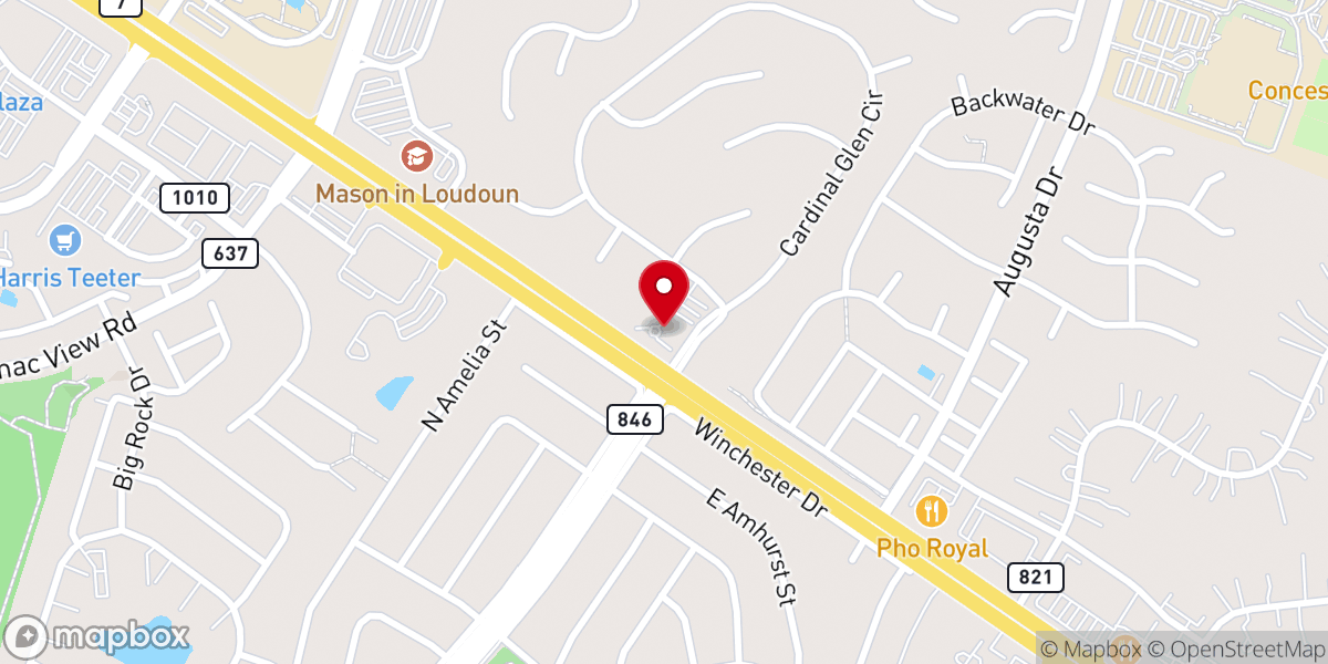 Map showing location of Northern Virginia Baha'i Center