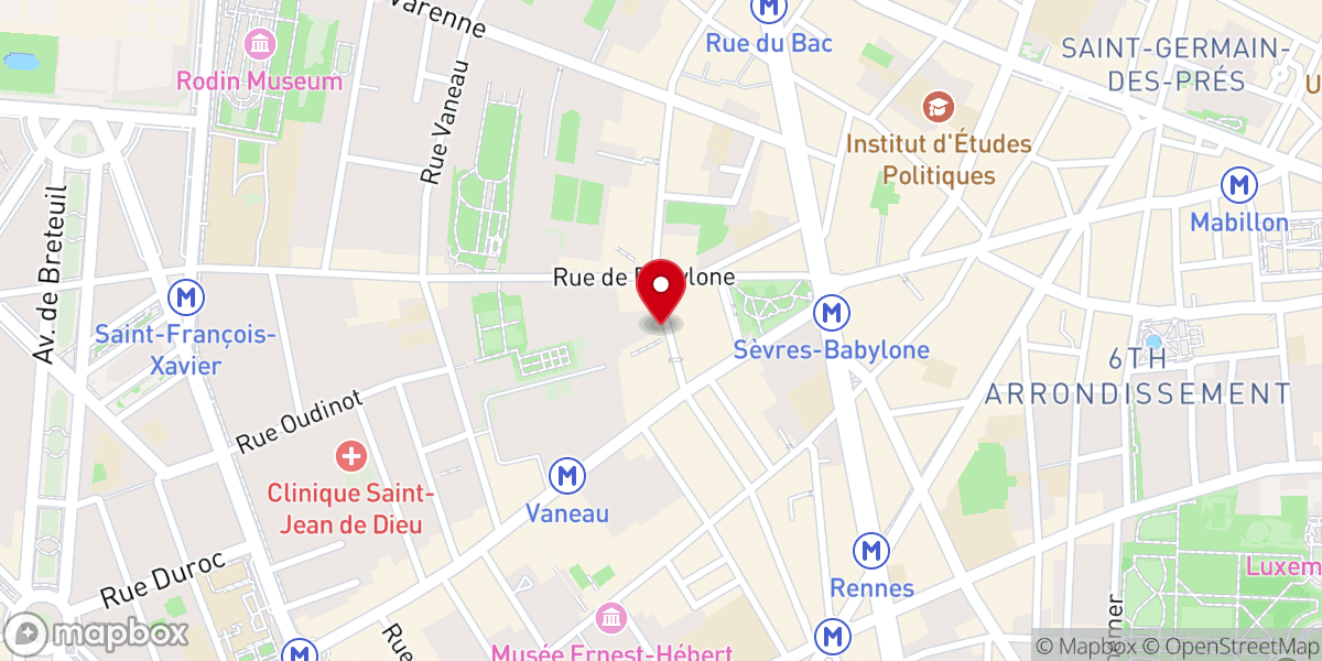 Map showing location of Maison des Filles de la charité