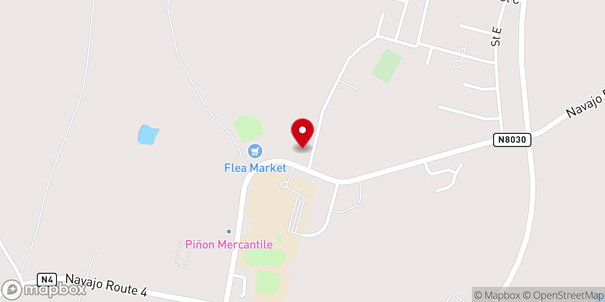 Map showing location of Pinon Gospel Church