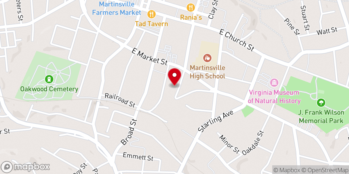 Map showing location of Ellsworth Street Baptist Church