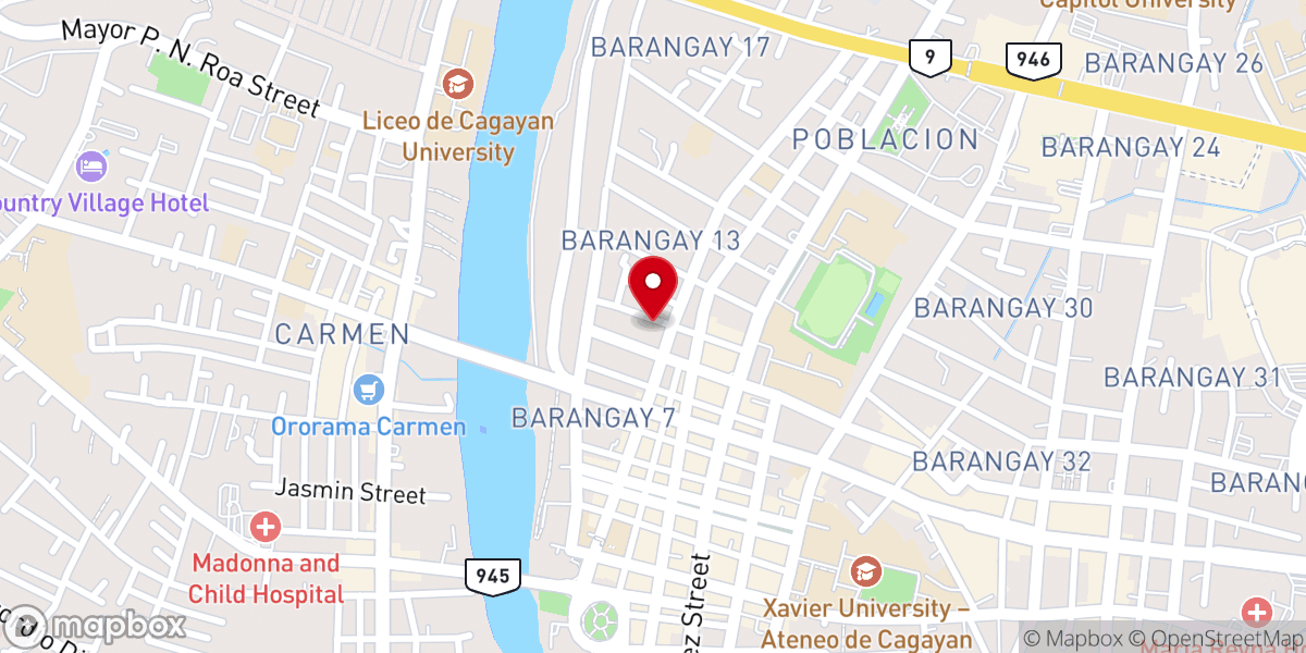 Map showing location of Jesus Is Lord Church Cagayan de Oro