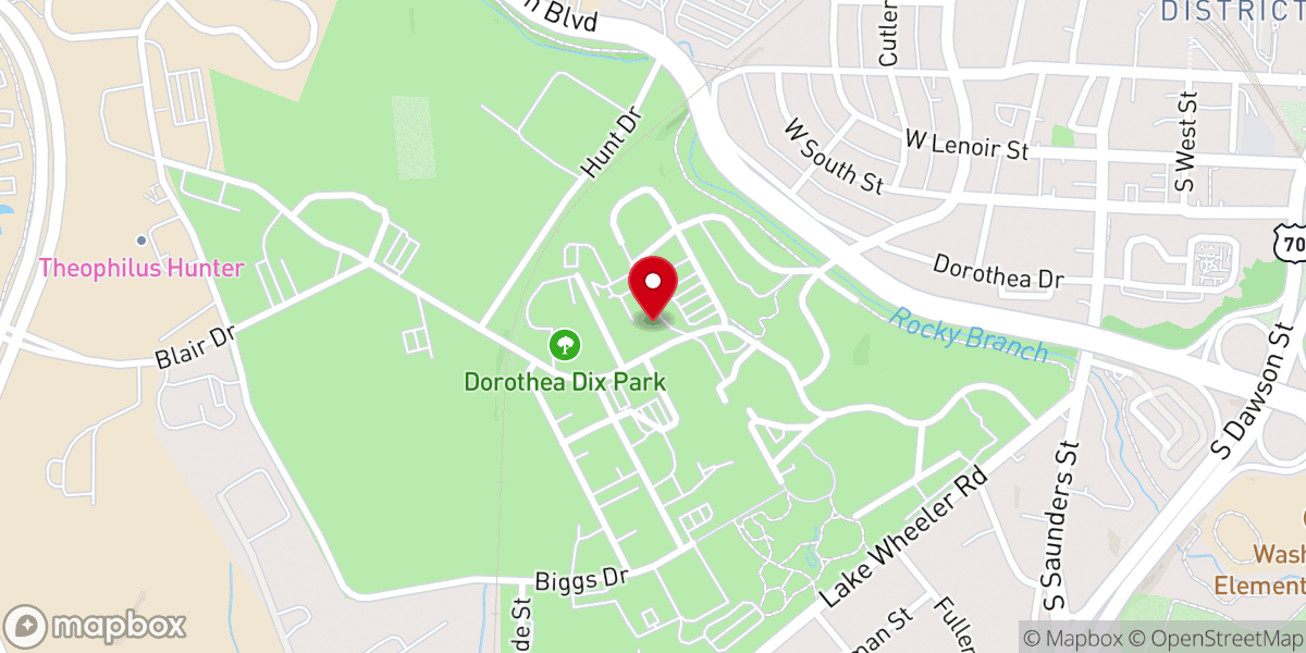 Map showing location of Greg Poole Jr all faiths chapel