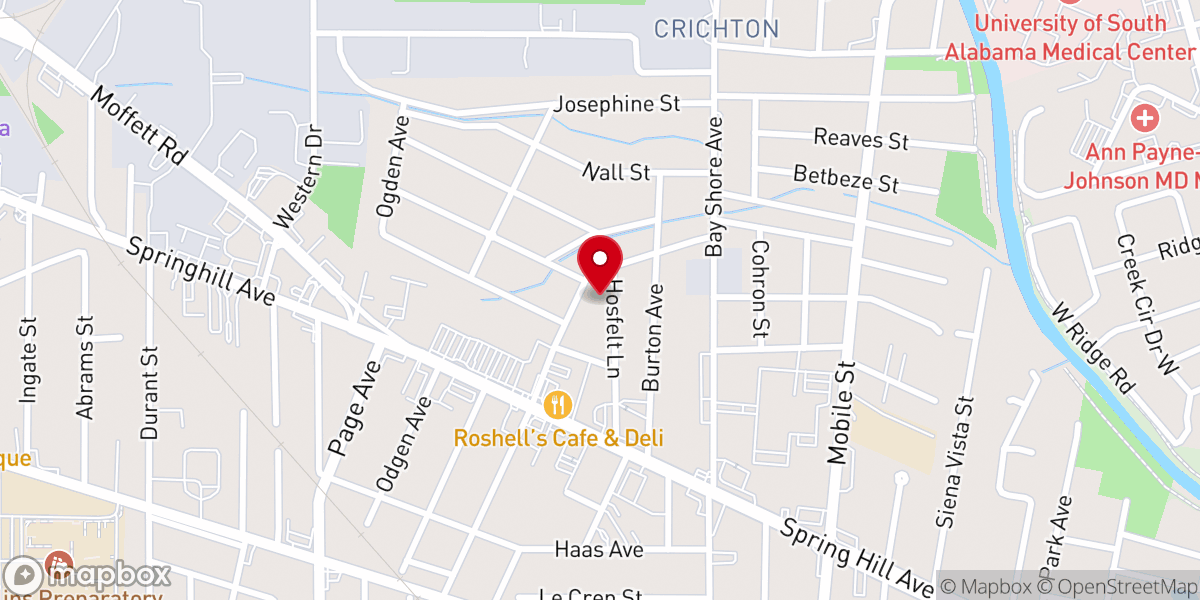 Map showing location of Second Crichton Baptist Church
