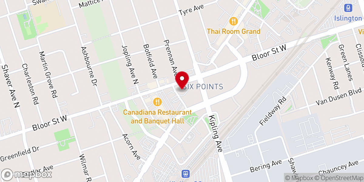 Map showing location of St. Andrews Presbyterian Church