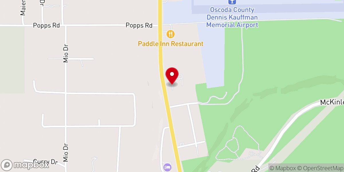 Map showing location of Mio Baptist Church