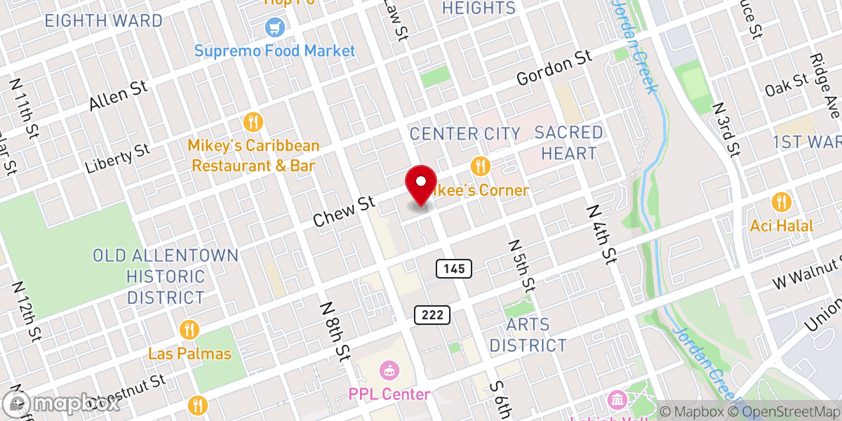 Map showing location of New Bethany E.C. Church