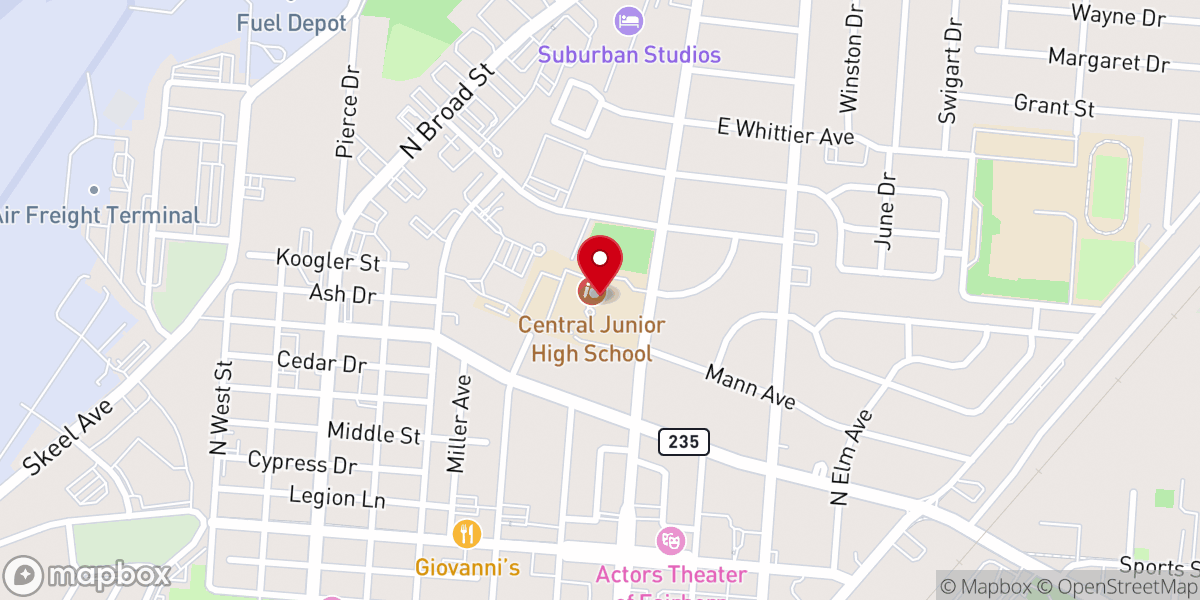 Map showing location of Hebble Creek Church