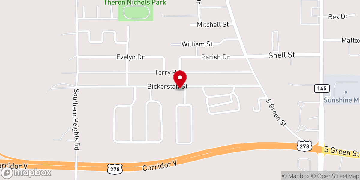 Map showing location of Restoration Worship Center