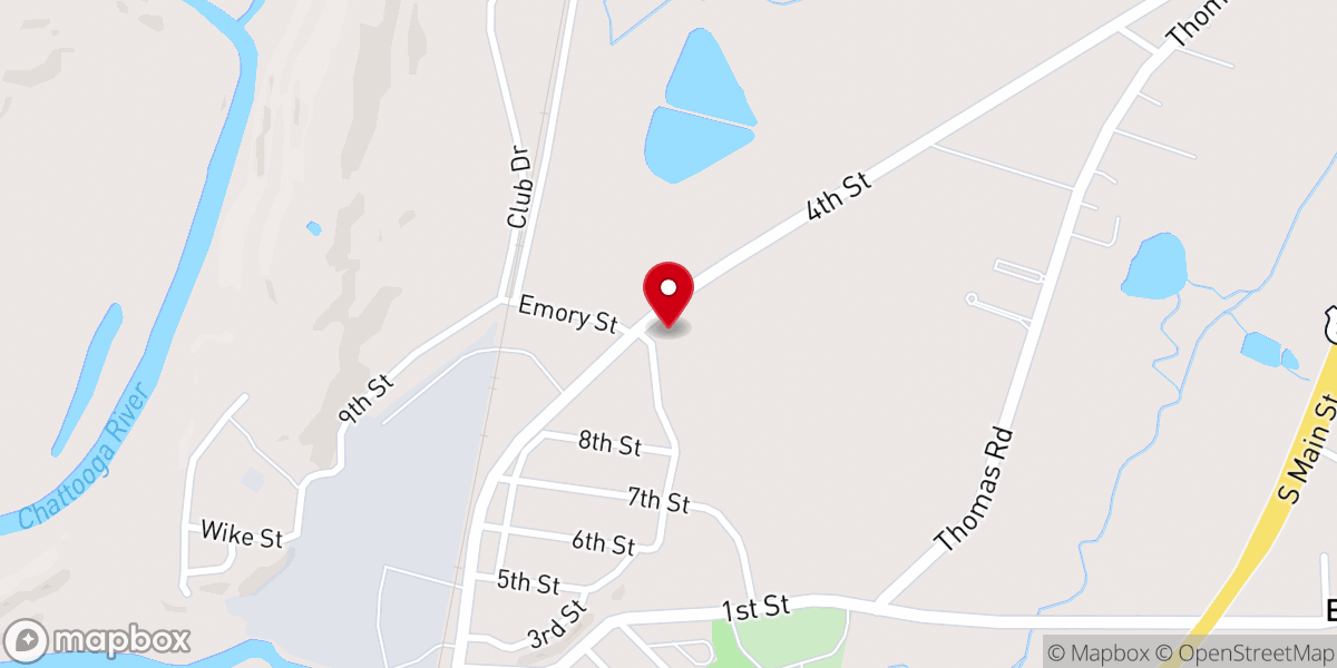 Map showing location of Trion Harvest Worship Center