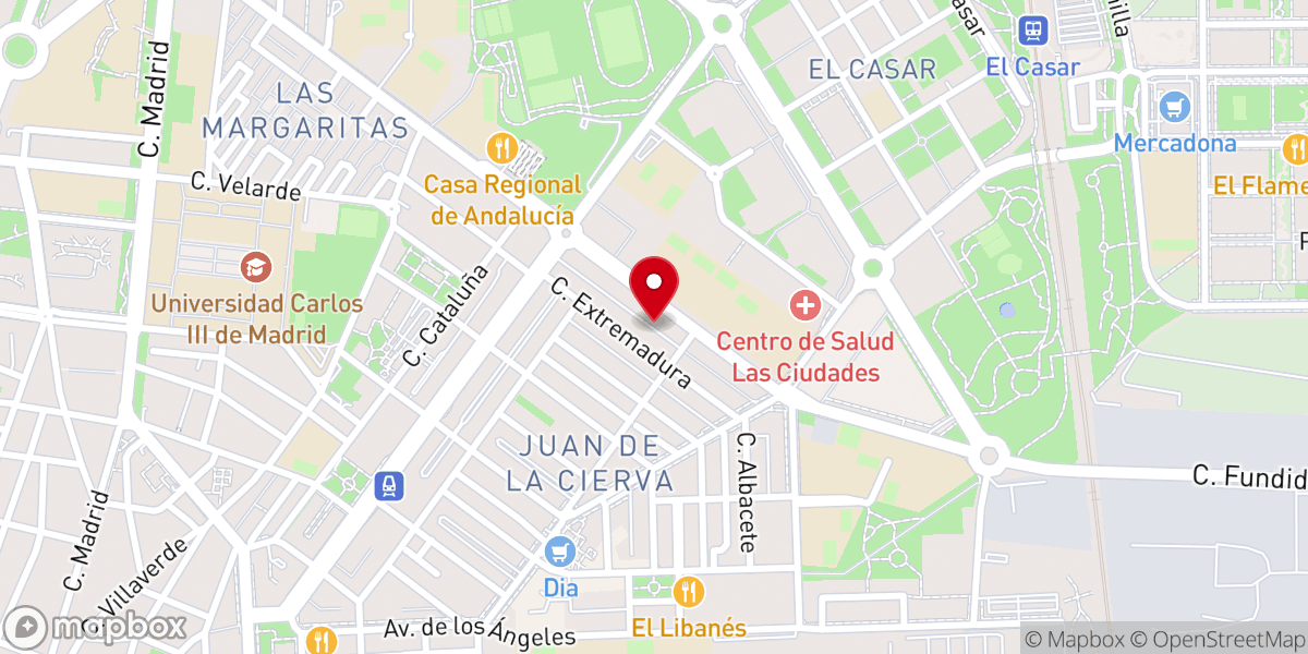 Map showing location of Parroquia Nuestra Señora del Cerro