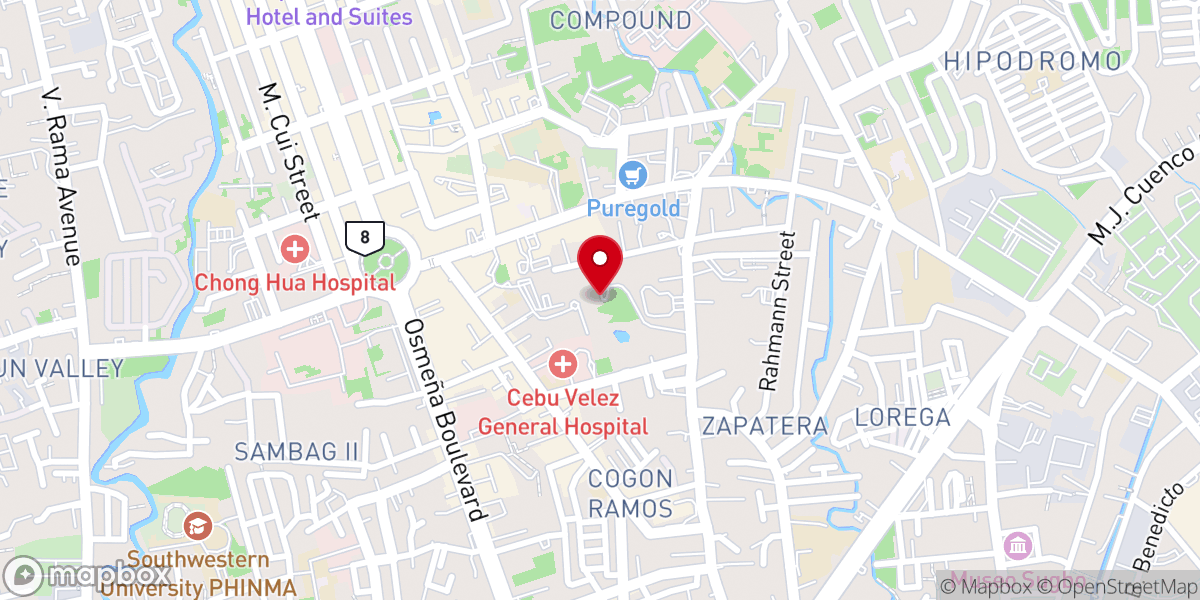 Map showing location of Archbishop's Palace - Archdiocese of Cebu