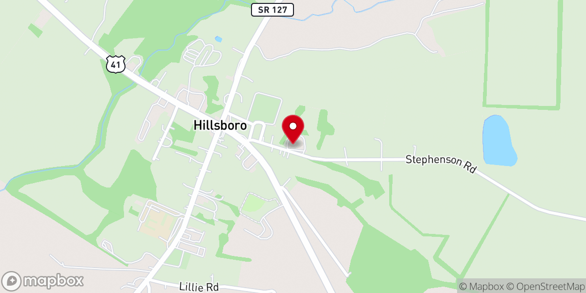 Map showing location of Mid-State Towing
