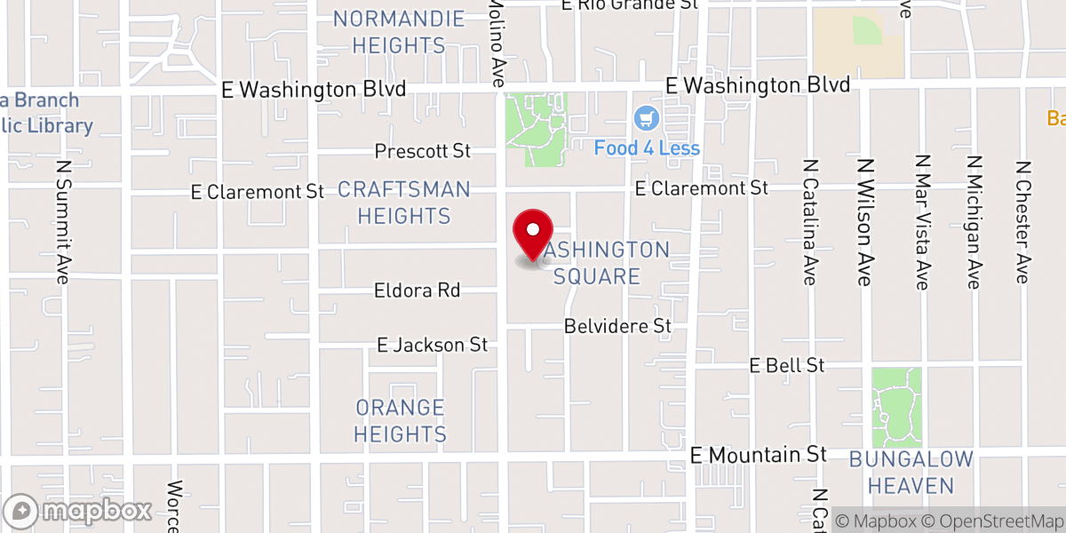 Map showing location of immanuel baptist church pasadena california