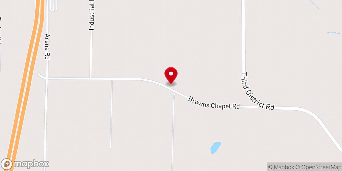 Map showing location of Brown Chapel Baptist Church