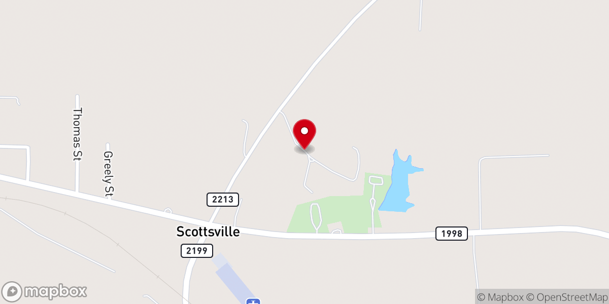 Map showing location of Scottsville Camp & Conference Center
