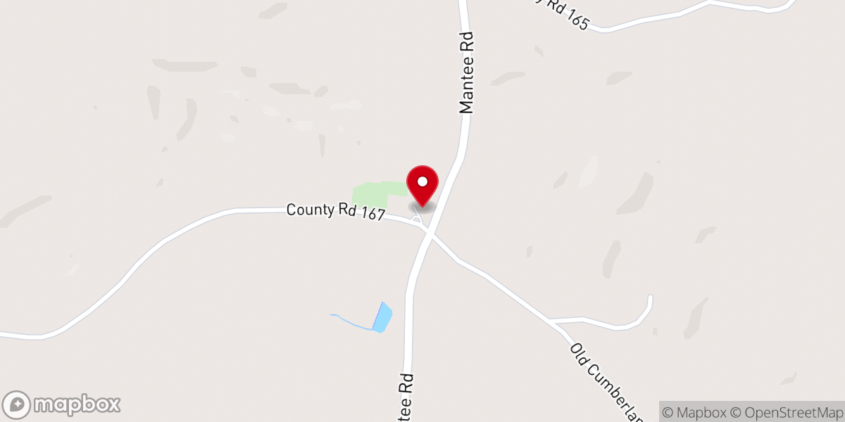 Map showing location of Cross Roads Baptist Church