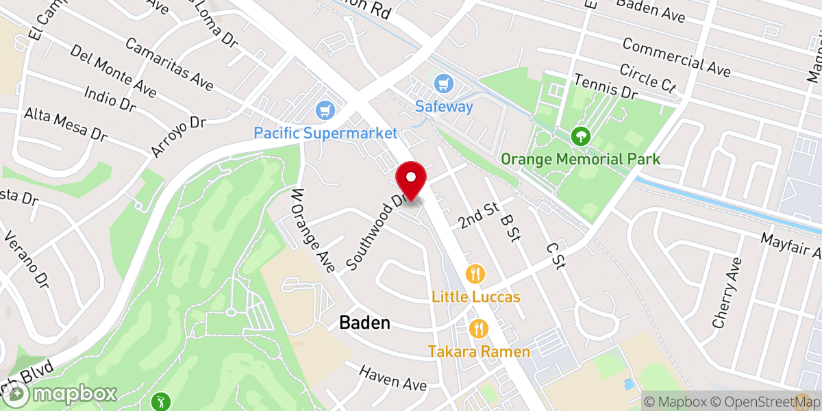 Map showing location of Garden Chapel Inc.